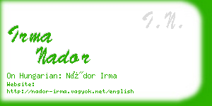 irma nador business card